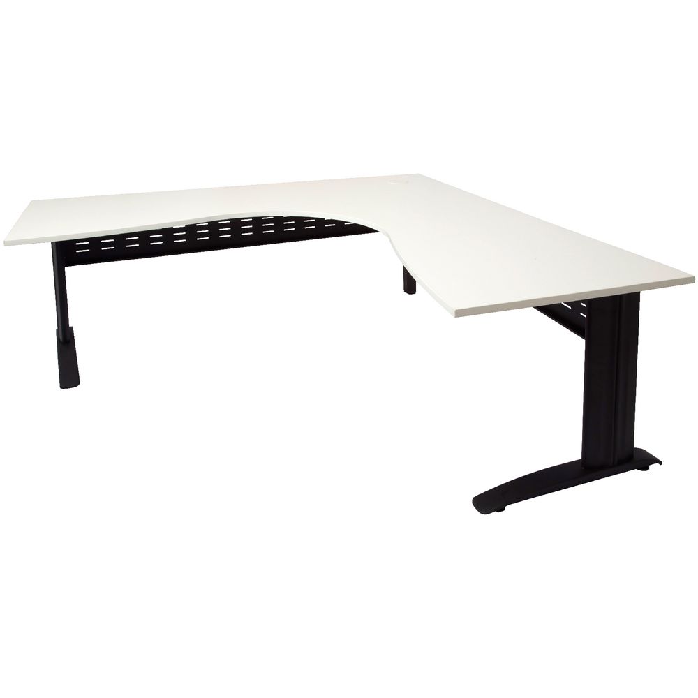 Rapidline Corner Desk 1800 x 1500 x 700mm White and Black