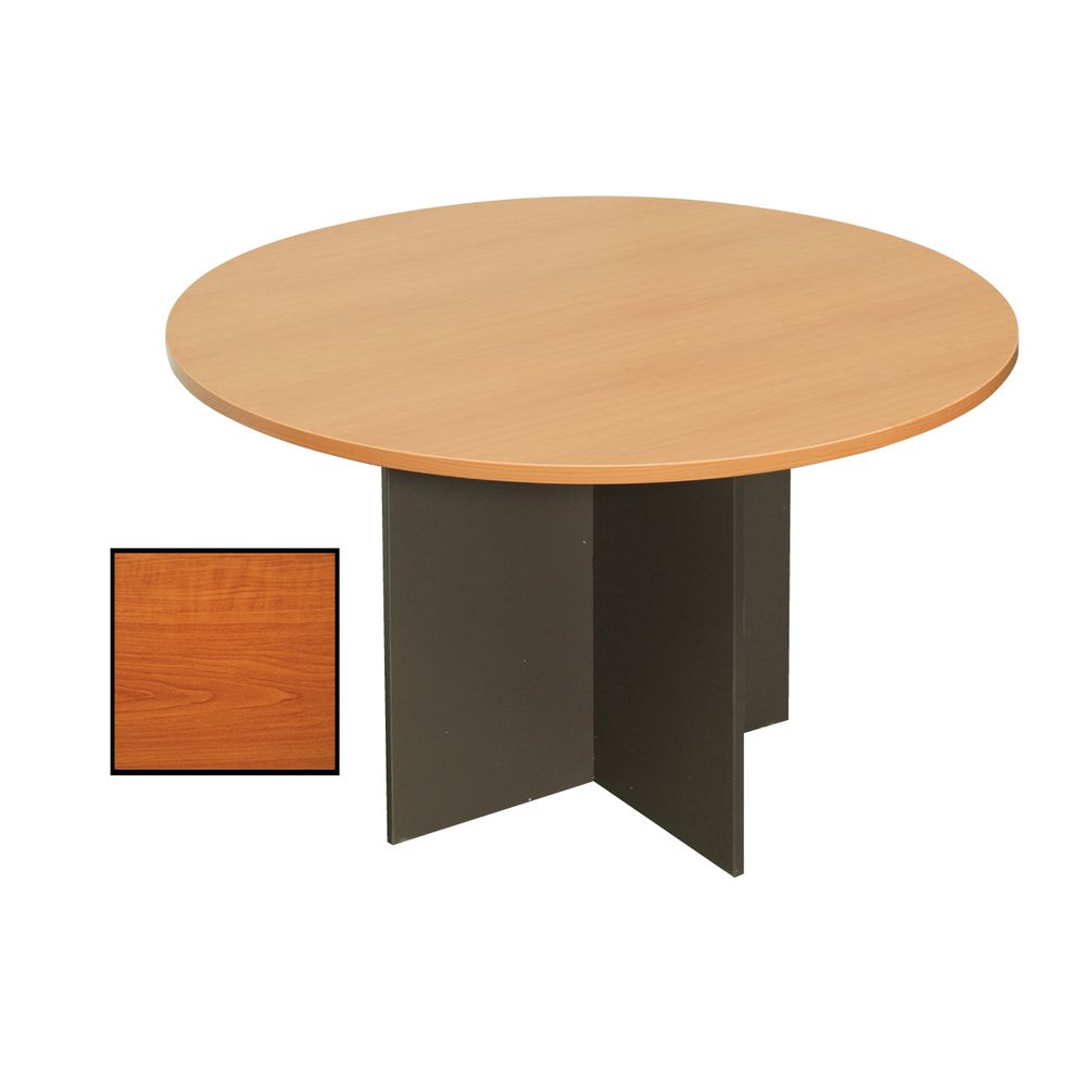 Rapidline Round Table 1200mm Cherry and Ironstone