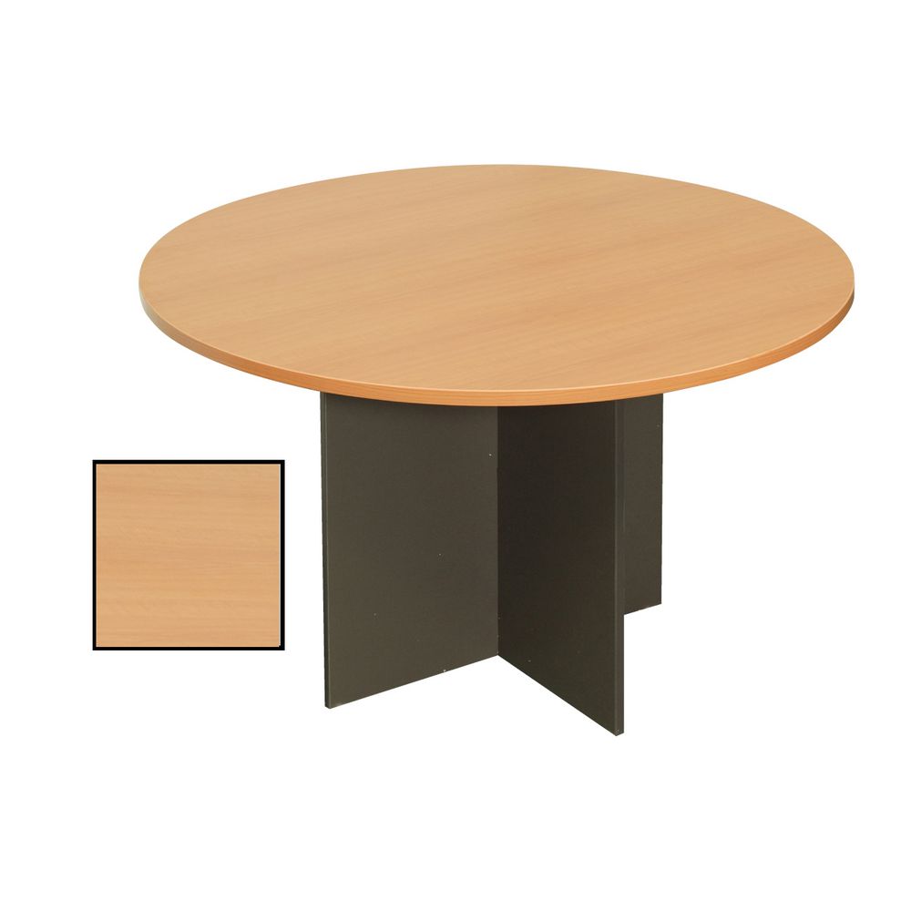 Rapidline Round Table 900mm Beech and Ironstone