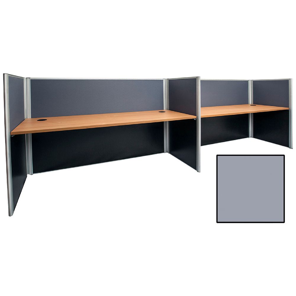 Rapid Screen 2 Person Workstation Grey Screen Beech Top