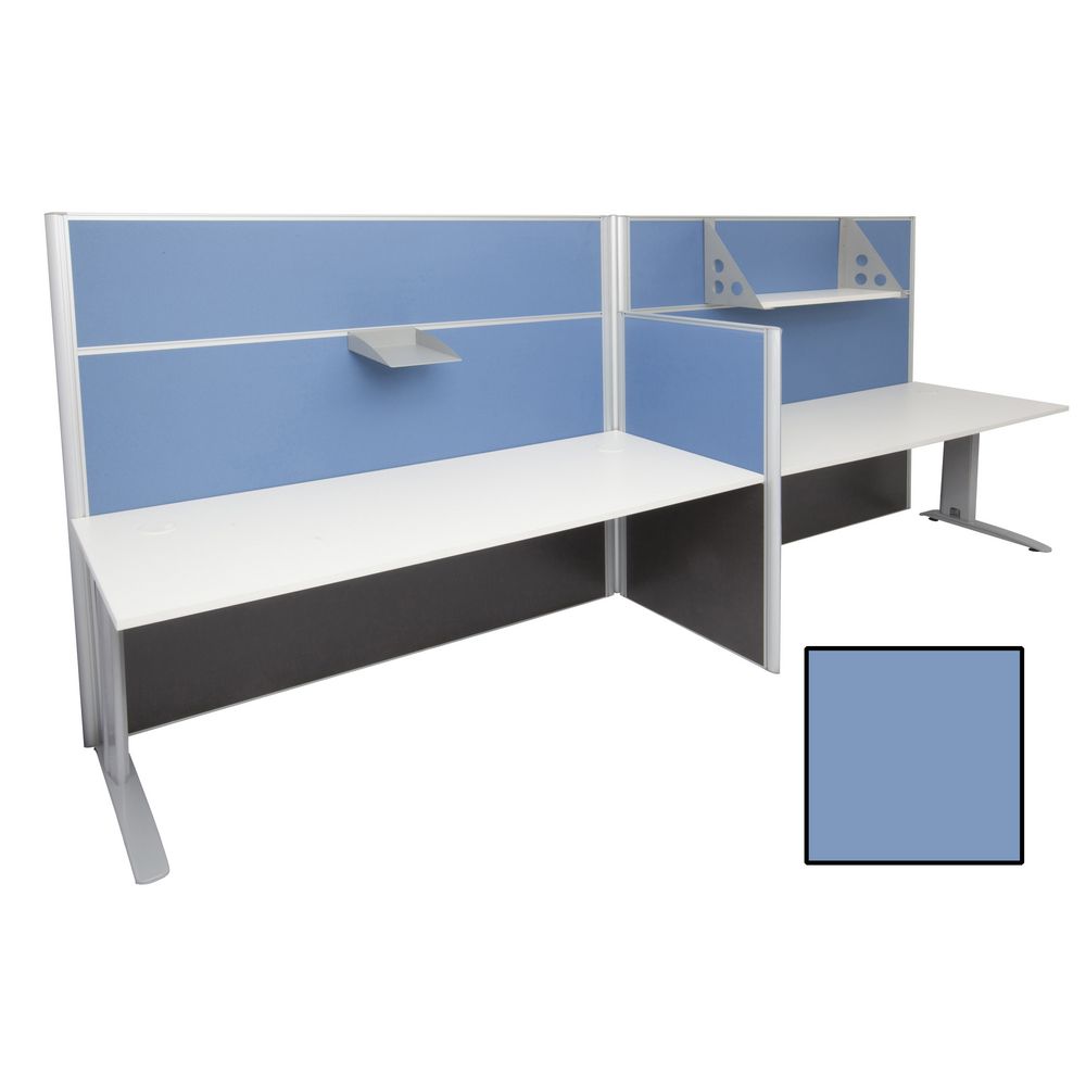 Rapid Screen 2 Person Workstation Blue Screen White Top