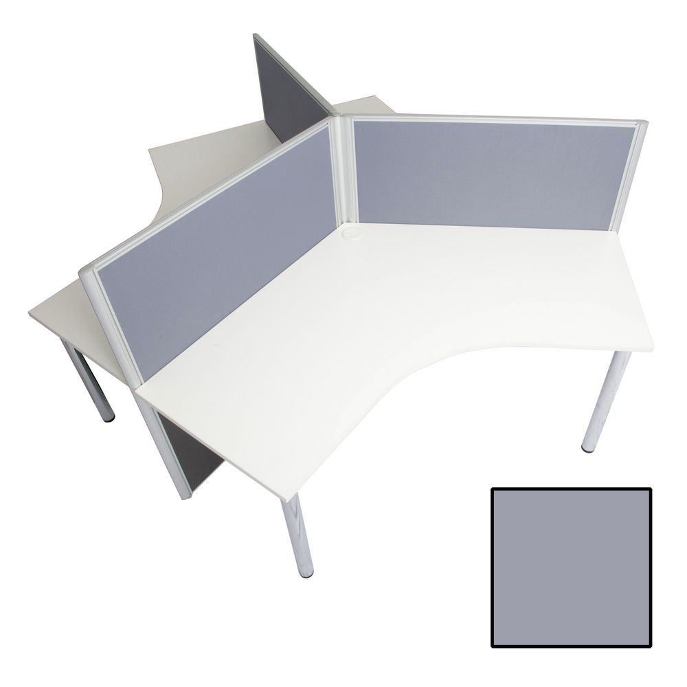 Rapid Screen 3 Person Workstation Grey Screen White Top Officeworks