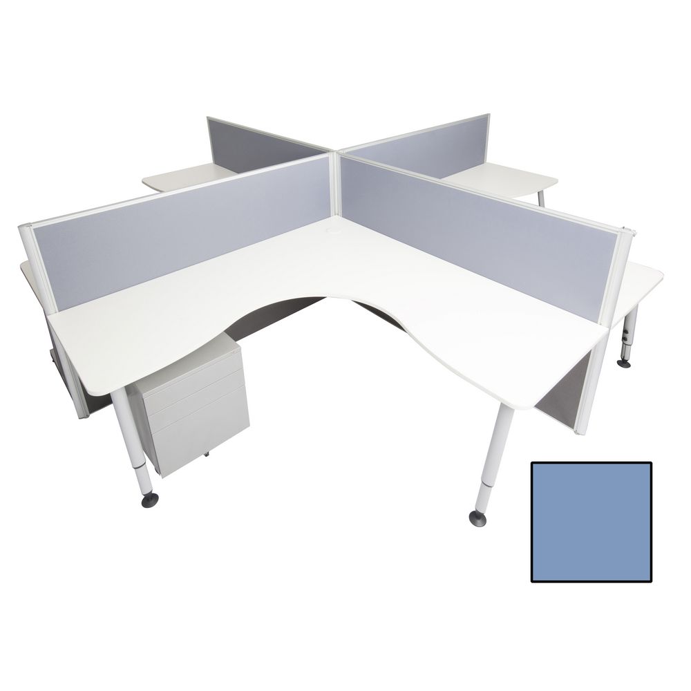 Rapid Screen 4 Person Workstation Blue Screen White Top