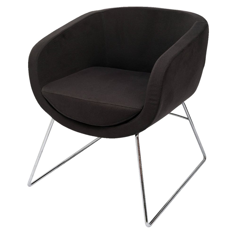 Rapidline Splash Cube Lounge Chair Chrome Sled Base Grey