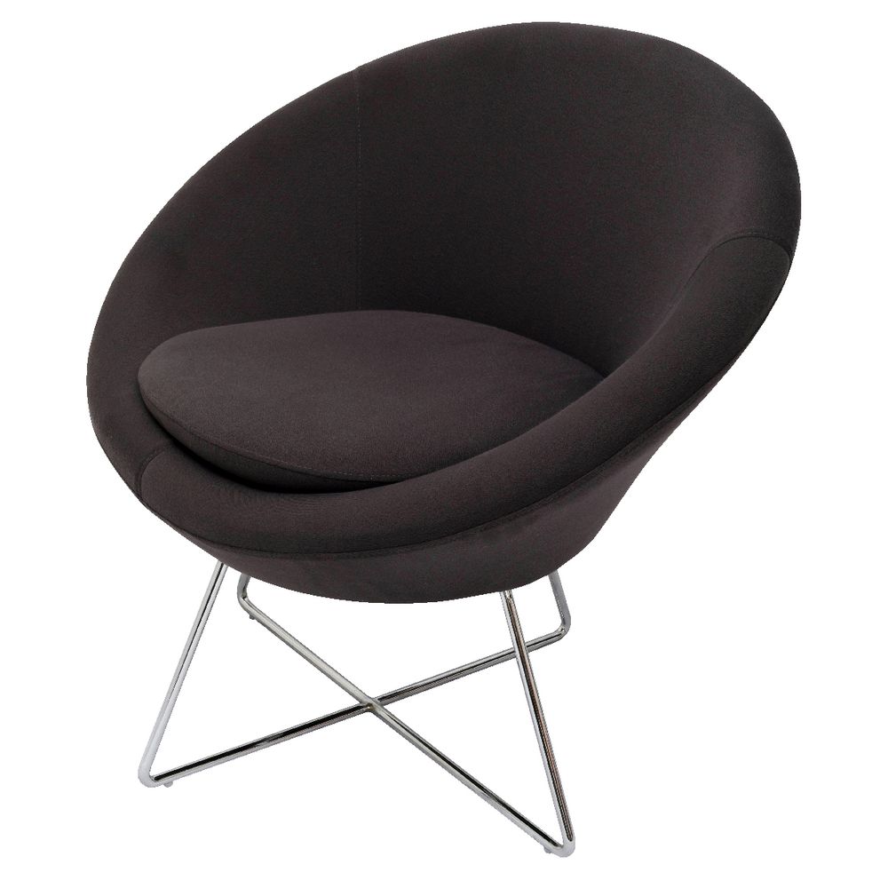 Rapidline Splash Cone Lounge Chair Chrome Cross Frame Grey