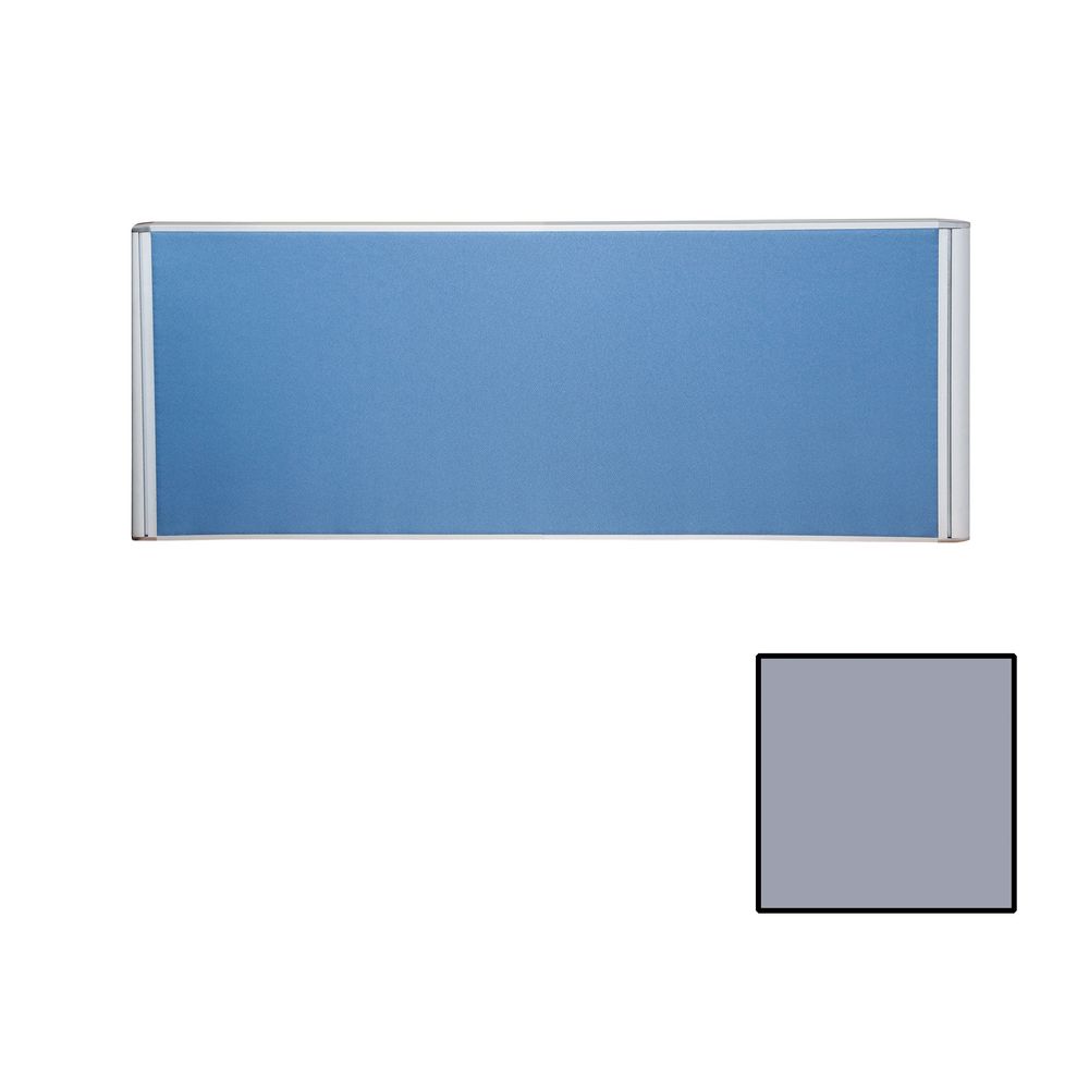 Rapidline Flat Top Desk Screen 2 Clamp 1200mm Grey