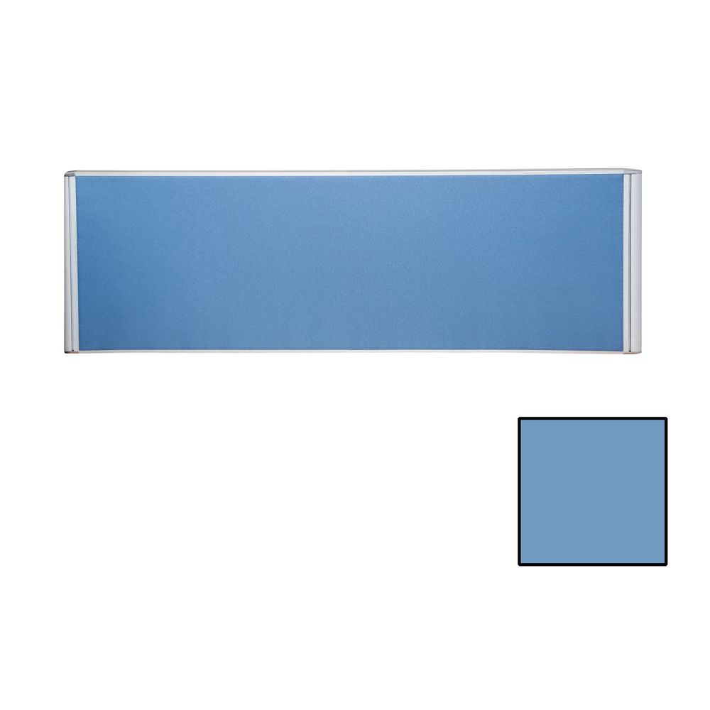 Rapidline Flat Top Desk Screen 2 Clamp 1500mm Blue