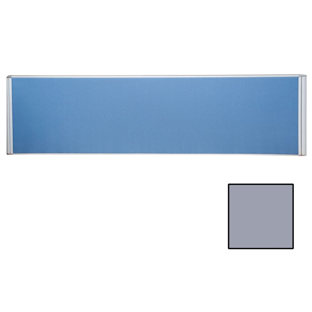 Rapidline Flat Top Desk Screen 2 Clamp 1800mm Grey