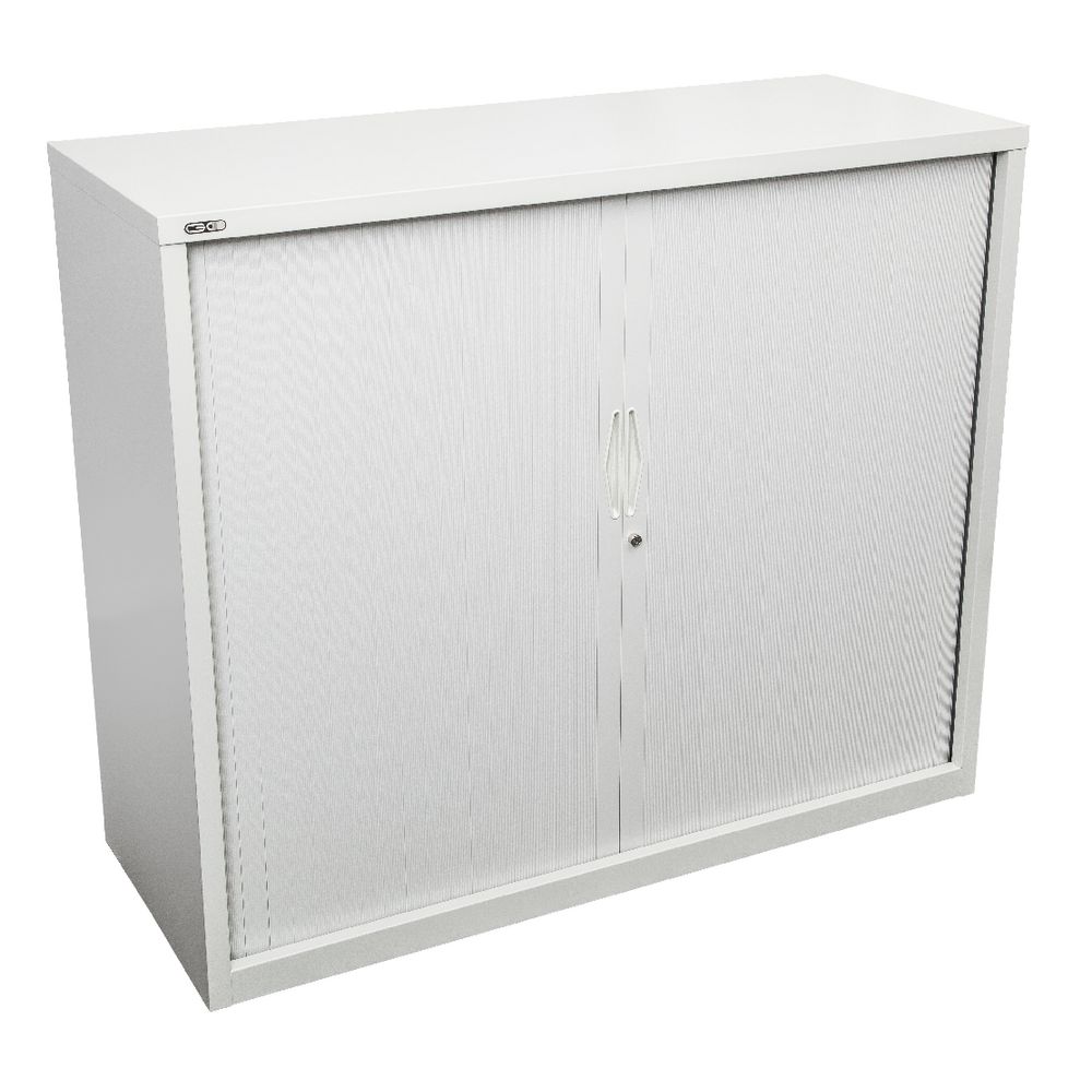 GO Tambour Door Cupboard 1016 x 1200mm Silver Grey