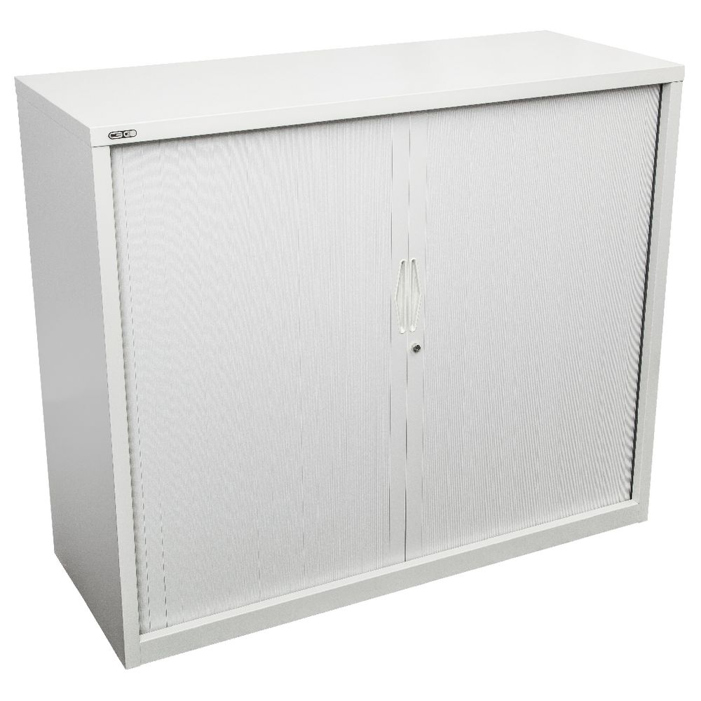 GO Tambour Door Cupboard 1016 x 900mm Silver Grey