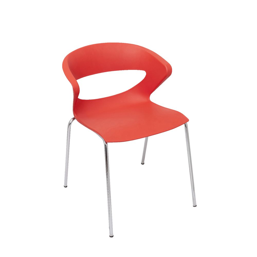 Rapidline Taurus Chrome 4 Leg Chair Red
