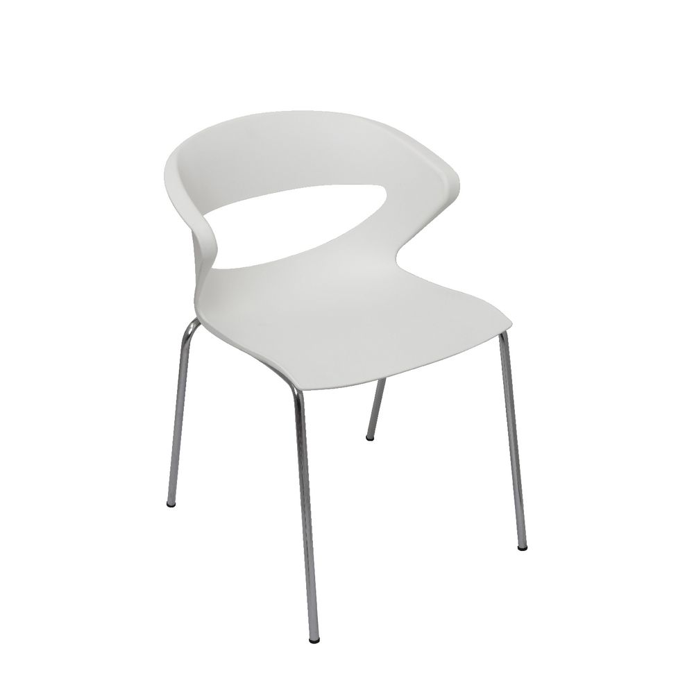 Rapidline Taurus Chrome 4 Leg Chair White