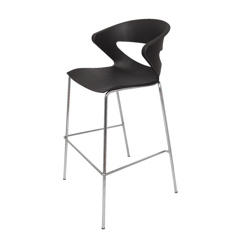 Rapidline Taurus Bar Stool with Chrome Base Black