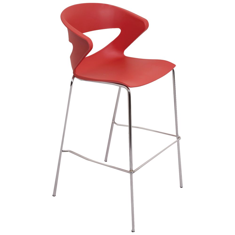 Rapidline Taurus Bar Stool with Chrome Base Red
