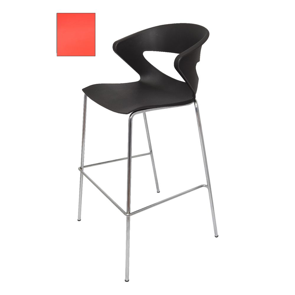 Rapidline Taurus Bar Stool with Chrome Base Red