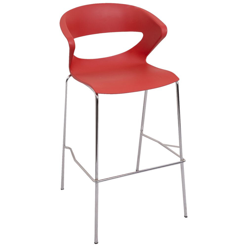 Rapidline Taurus Bar Stool with Chrome Base Red