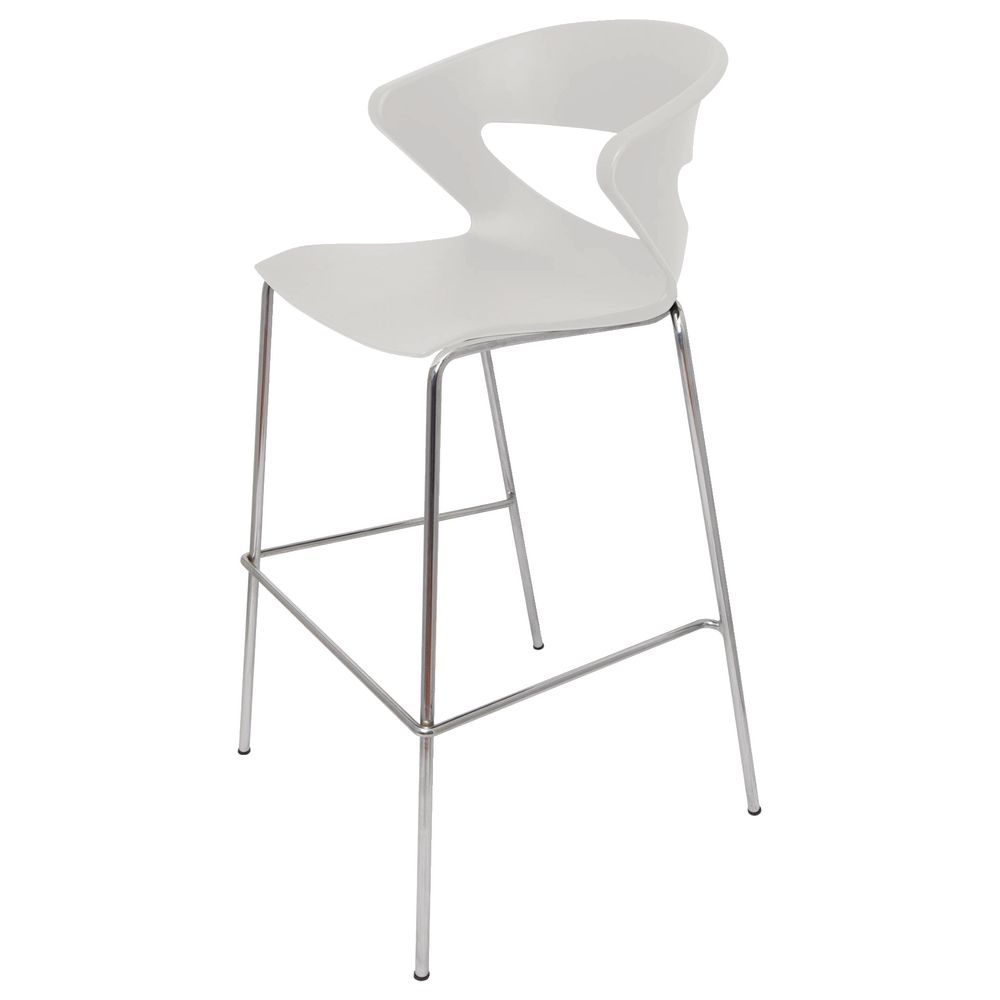 Rapidline Taurus Bar Stool with Chrome Base White
