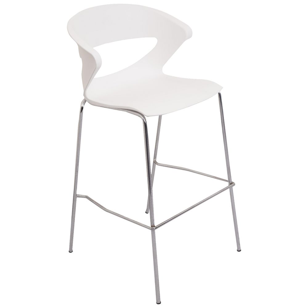 Rapidline Taurus Bar Stool with Chrome Base White