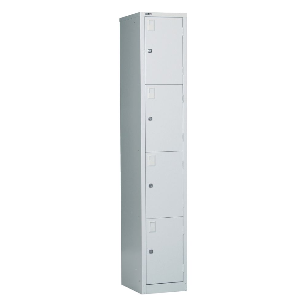 Furnx 4 Door Metal Locker Assembled Silver Grey