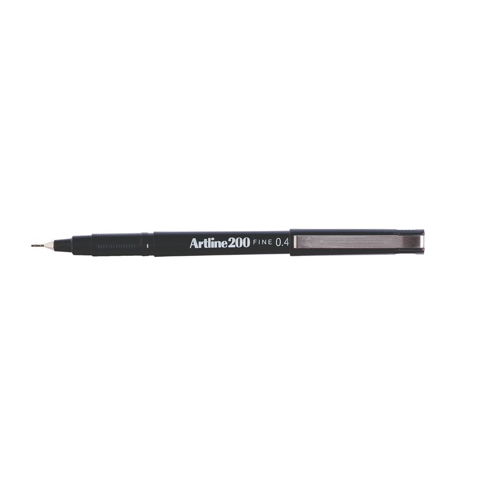 Artline 200 Fineliners Black 4 Pack