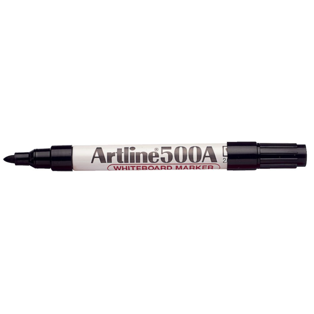 Artline 500A Whiteboard Markers Black 4 Pack