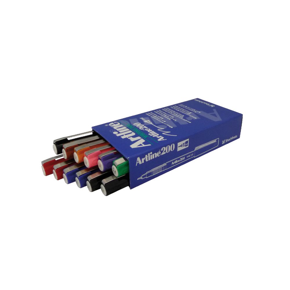 Artline 200 Fineliner Assorted 12 Pack