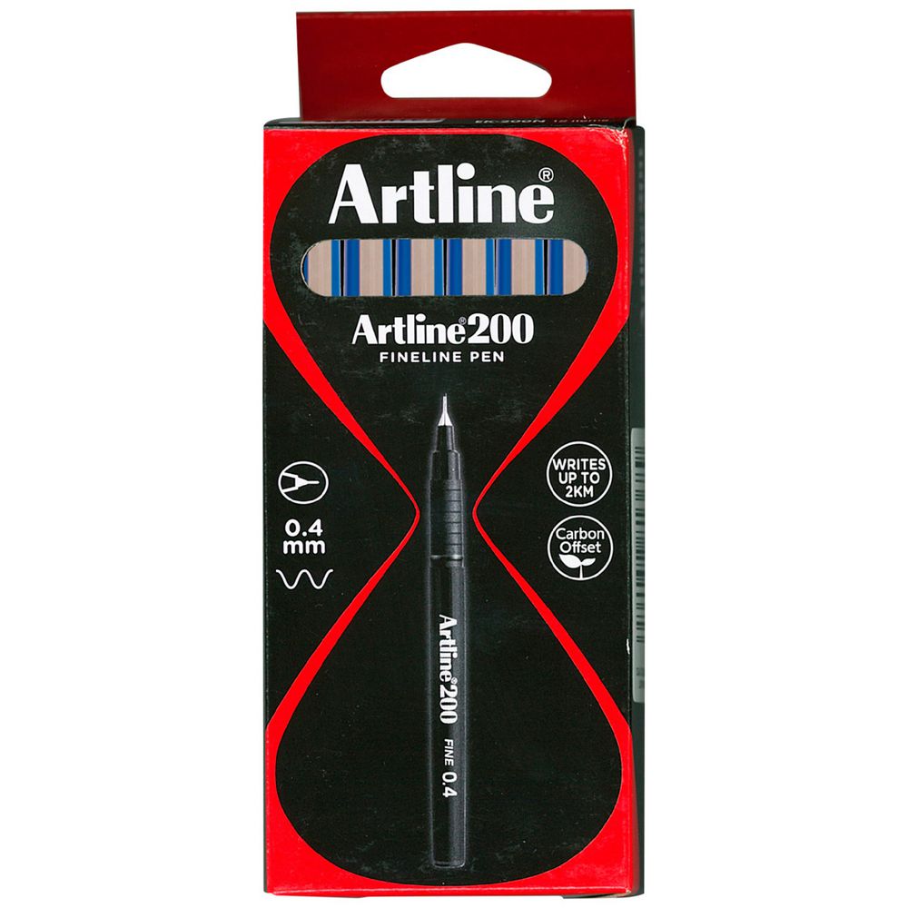 Artline 200 Fineliner Blue 12 Pack