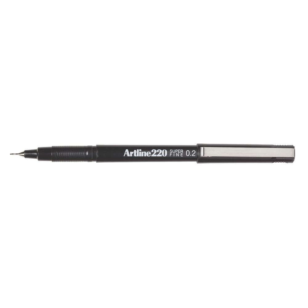 Artline 220 Fineliners 0.2mm Black 12 Pack