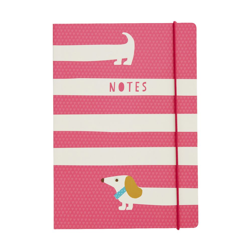 GO Stationery A5 PP Notebook Sausage Dogs Pink