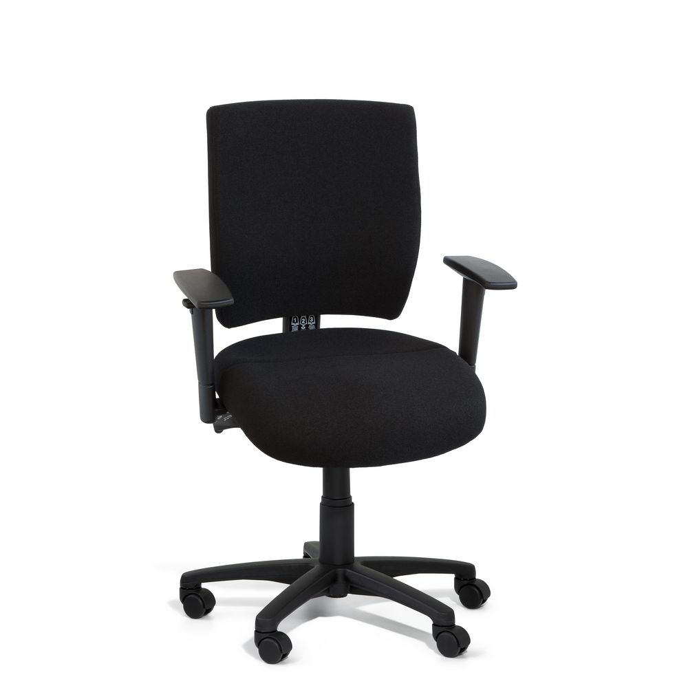 Gregory Scope Medium Back Chair with Arms Black