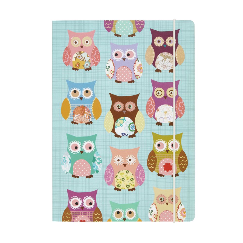 GO Stationery A5 Notebook Teal Owls