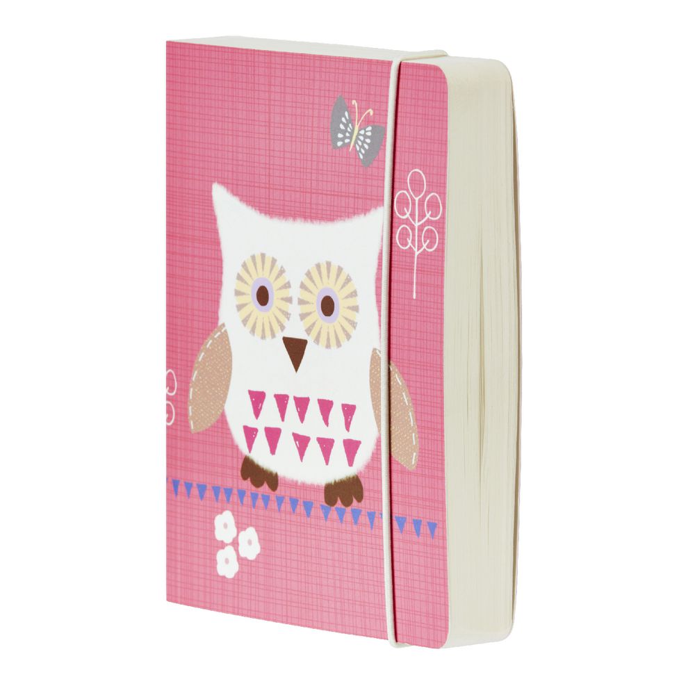 GO Stationery A6 Chunky Notebook Pink Owls