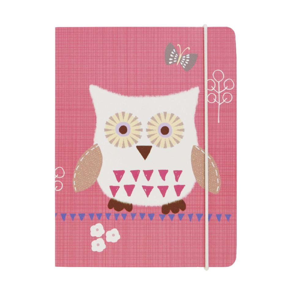 GO Stationery A6 Chunky Notebook Pink Owls