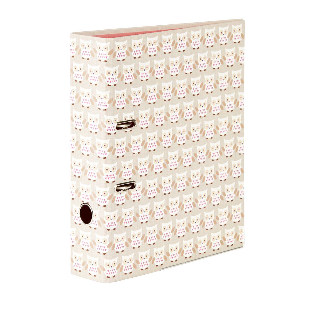 GO Stationery Lever Arch File A4 Taupe Owls