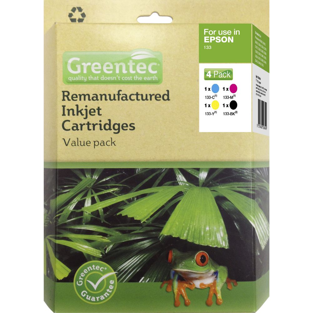 Greentec Epson 133 Black and Colour 4 Ink Value Pack