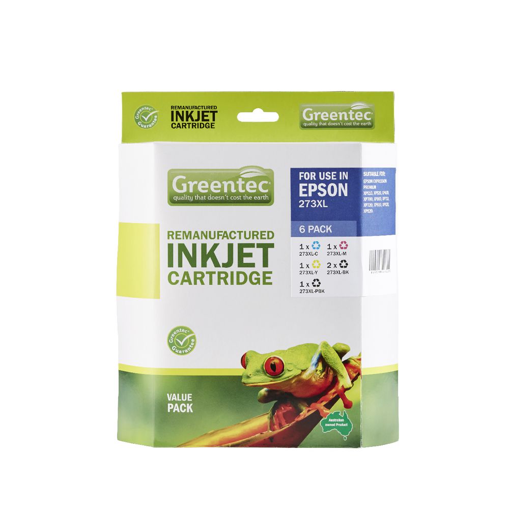 Greentec Epson 273XL Ink Cartridge Black and Colour 6 Pack