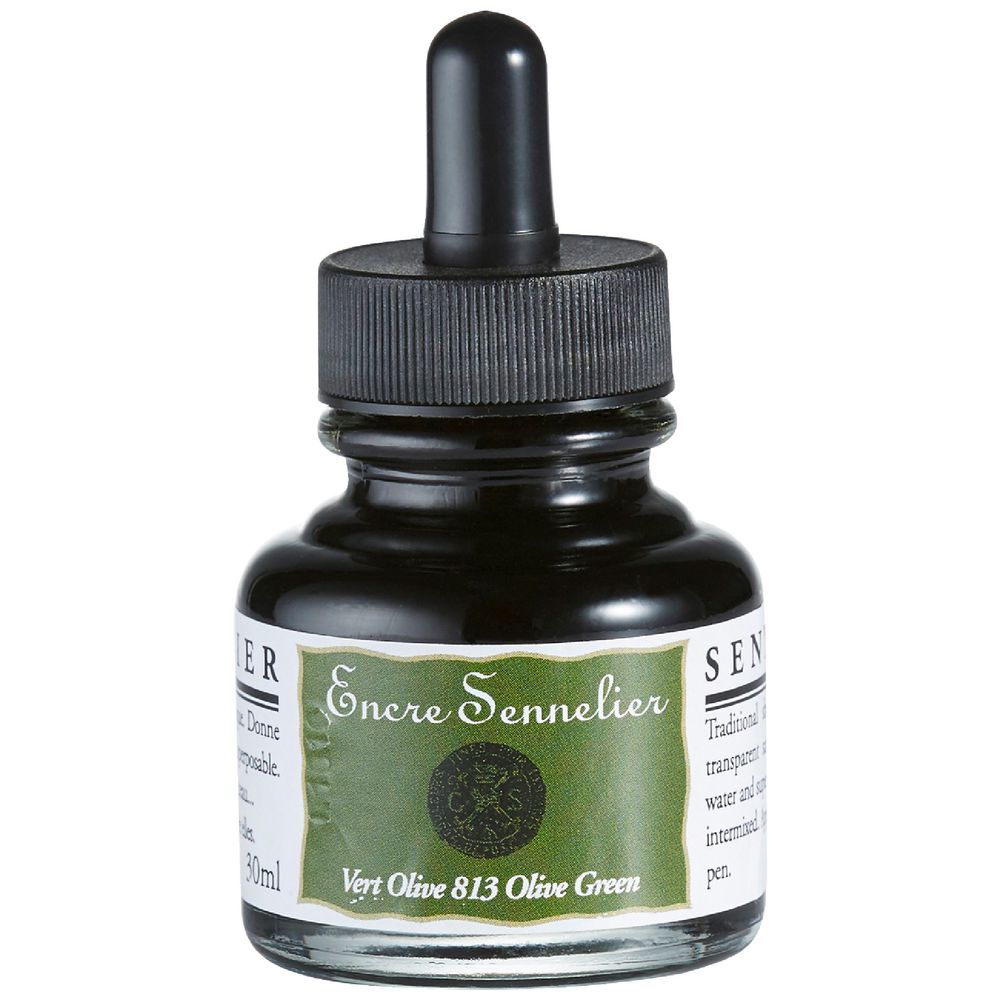 Sennelier Encre Drawing Ink 30mL Olive Green