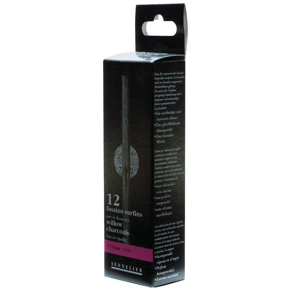 Sennelier 7-9mm Charcoal Pieces Box of 12 Pieces