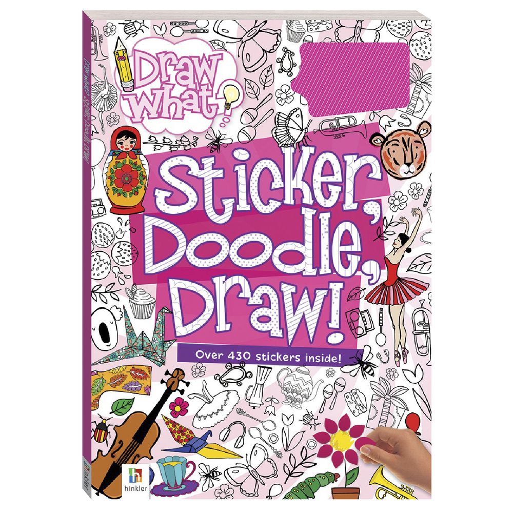Hinkler Sticker Doodle Draw Activity Book Pink