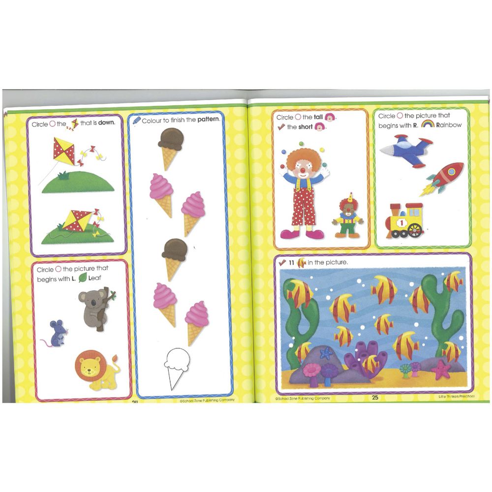 School Zone Little Thinkers Pre School Workbook
