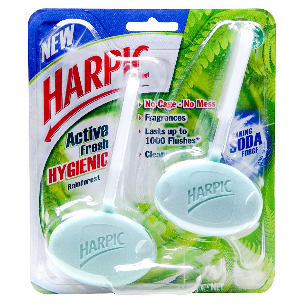 Harpic Hygienic Toilet Blocks Rainforest 40g 2 Pack