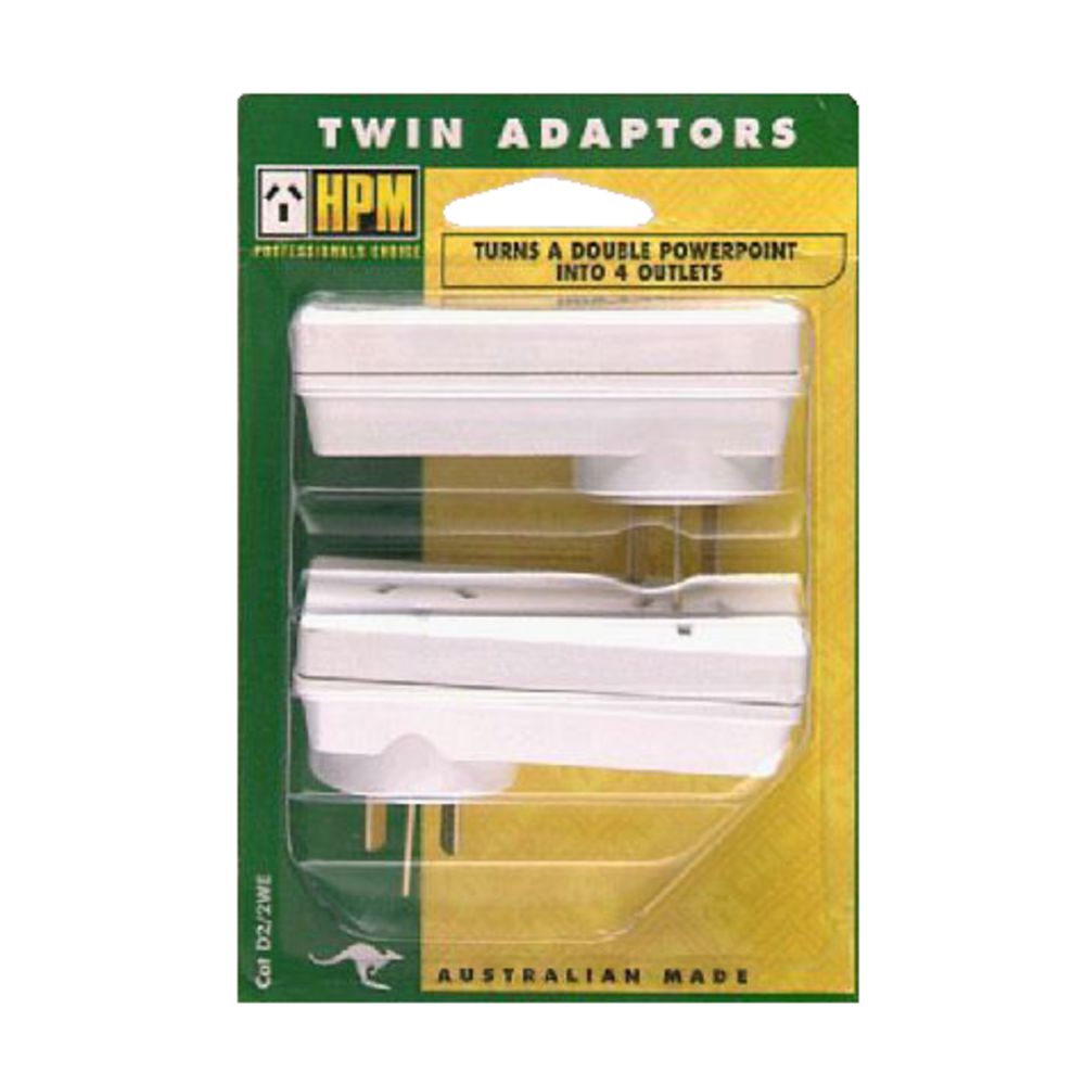 HPM Slimline Double Adaptors Twin Pack
