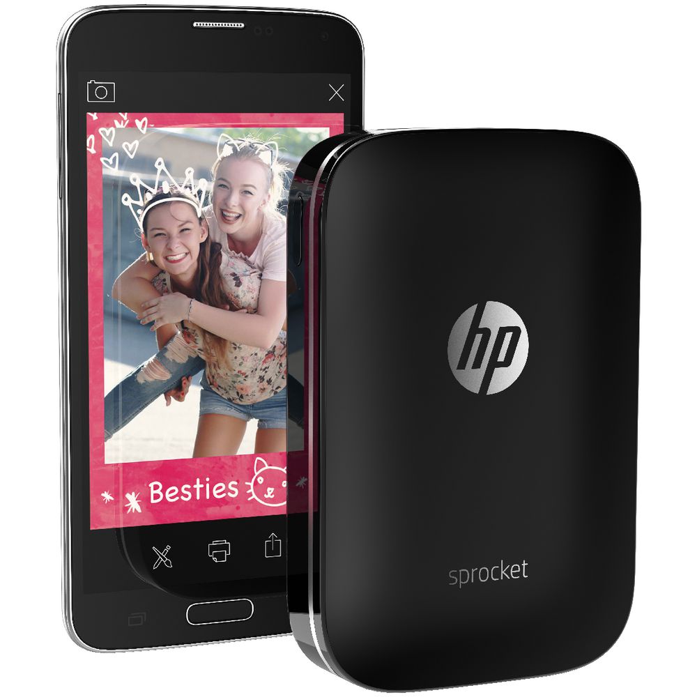 HP Sprocket Portable Bluetooth Photo Printer Black