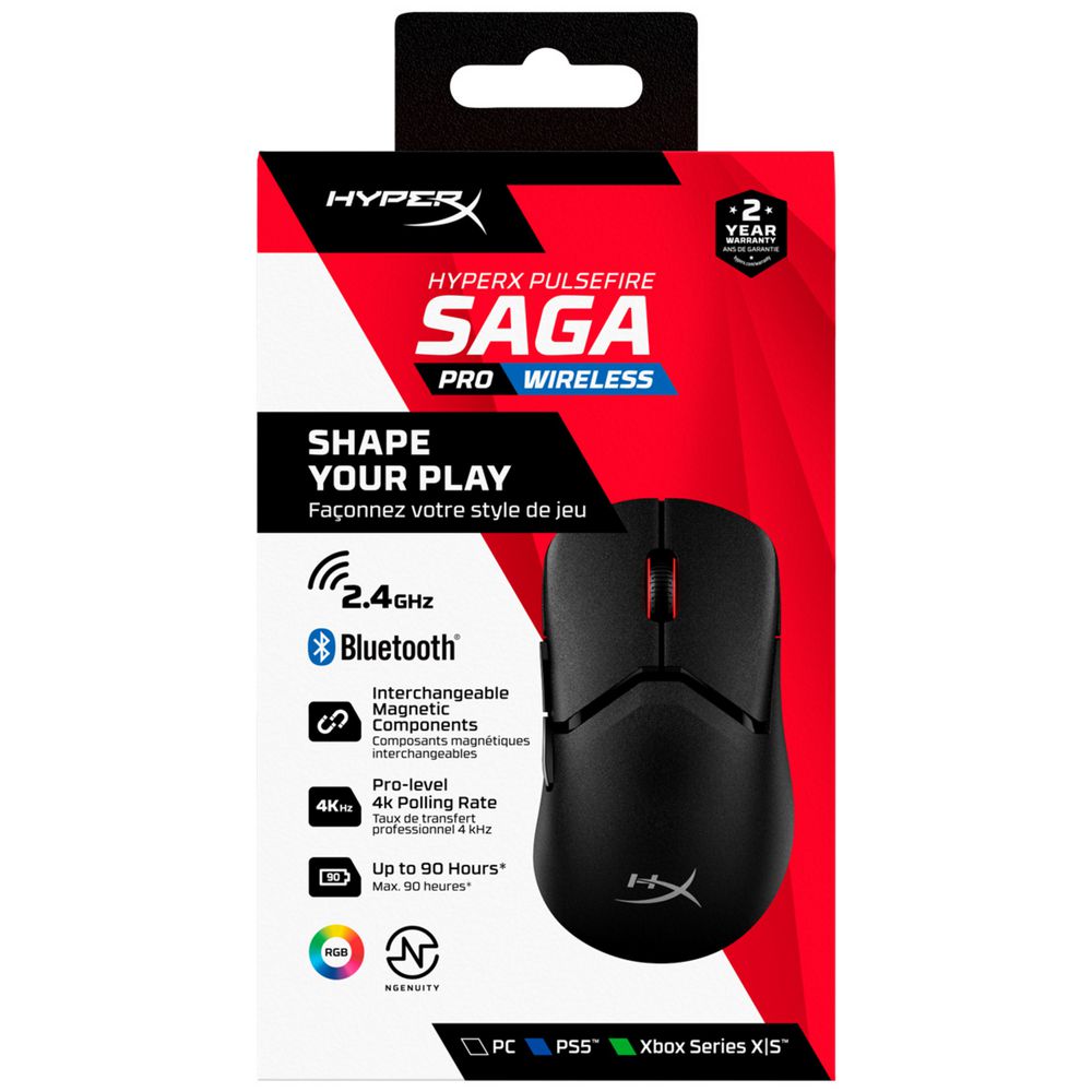 HyperX SAGA PRO WIRELESS マウス本体 HyperX Pulsefire Saga Pro Wireless ゲーミングマウス 製品詳細
