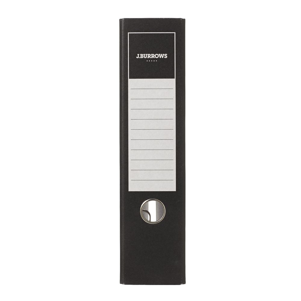 J.Burrows Lever Arch A4 2 Ring Board Black 5 Pack