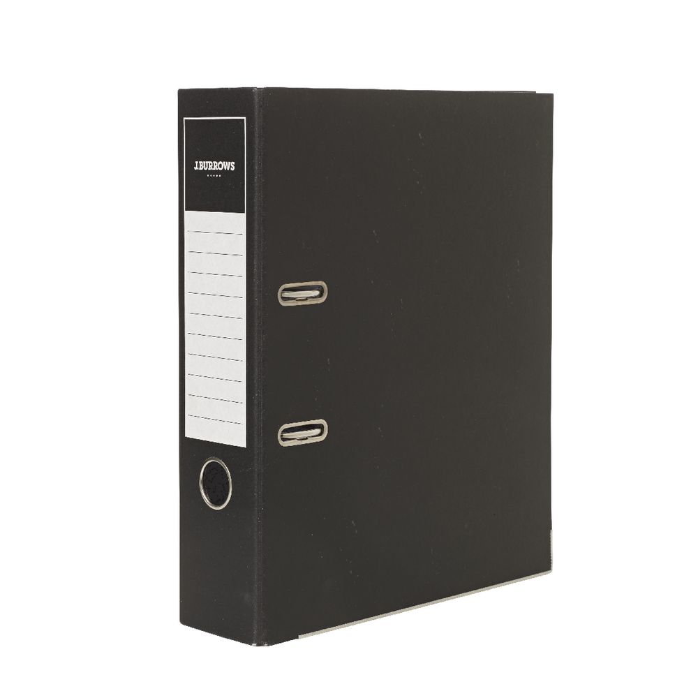J.Burrows Lever Arch File A4 2 Ring Board Black