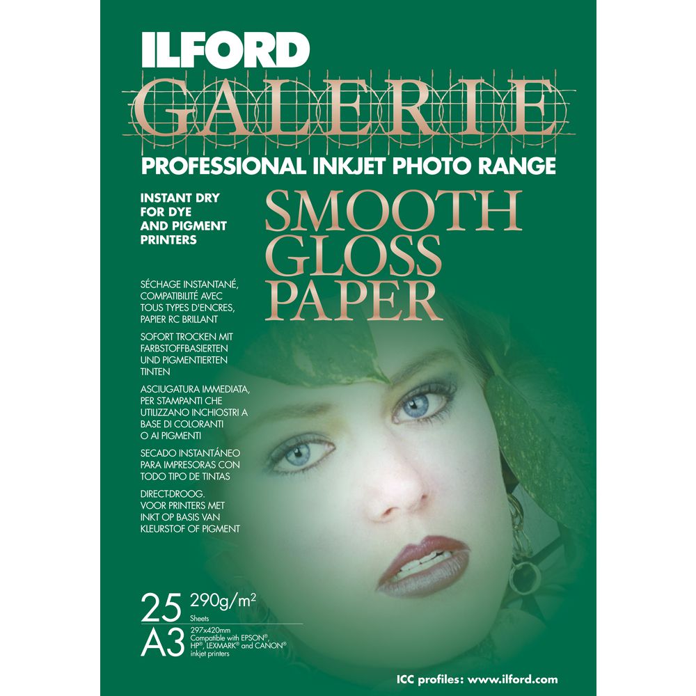 Ilford Galerie Smooth Gloss Photo Paper A3 25 Pack