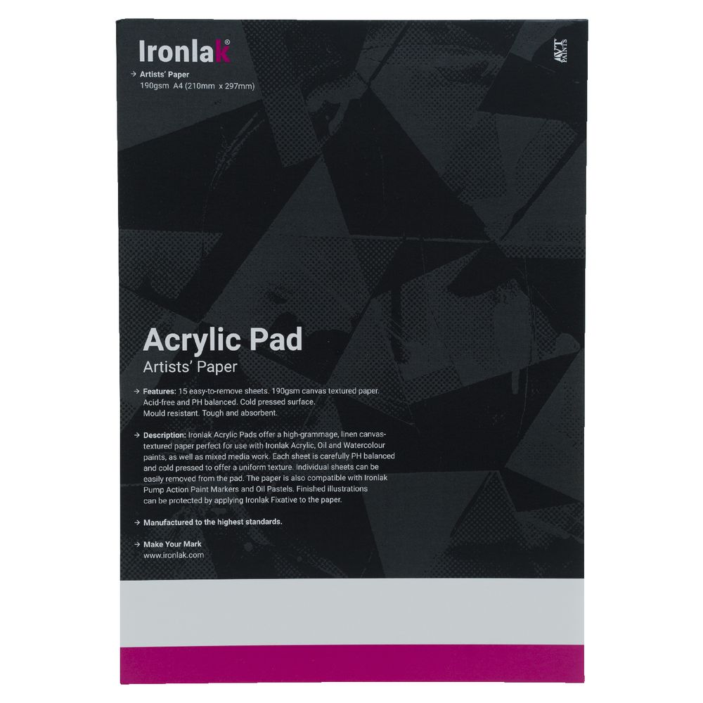 Ironlak Acrylic Pads Glue Tear Off White 30 Sheets