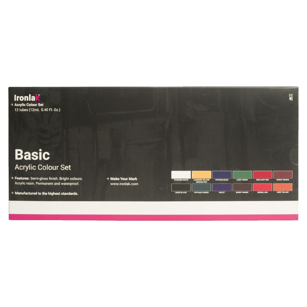 Ironlak Basic Acrylic Colour Paint Set Various Colours