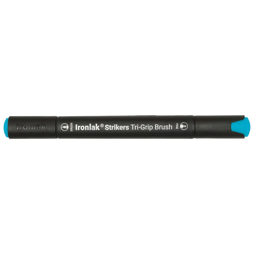 Ironlak Strikers Tri-Grip Brush Marker Baby Blue